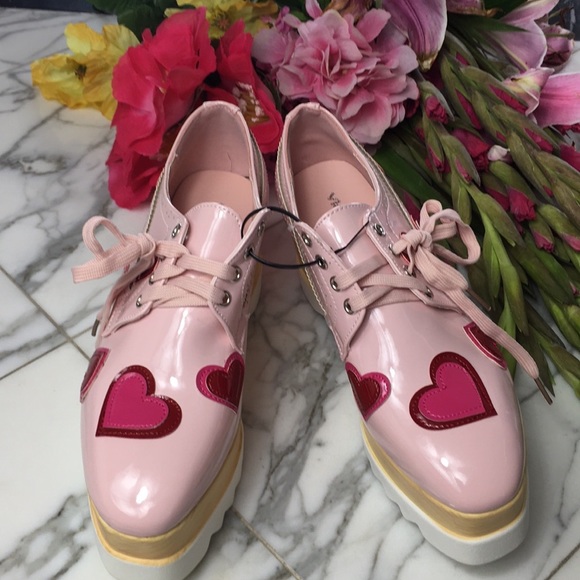 Sneakers Oxfords Platforms Pink NWT Multi Sizes - Picture 6 of 6